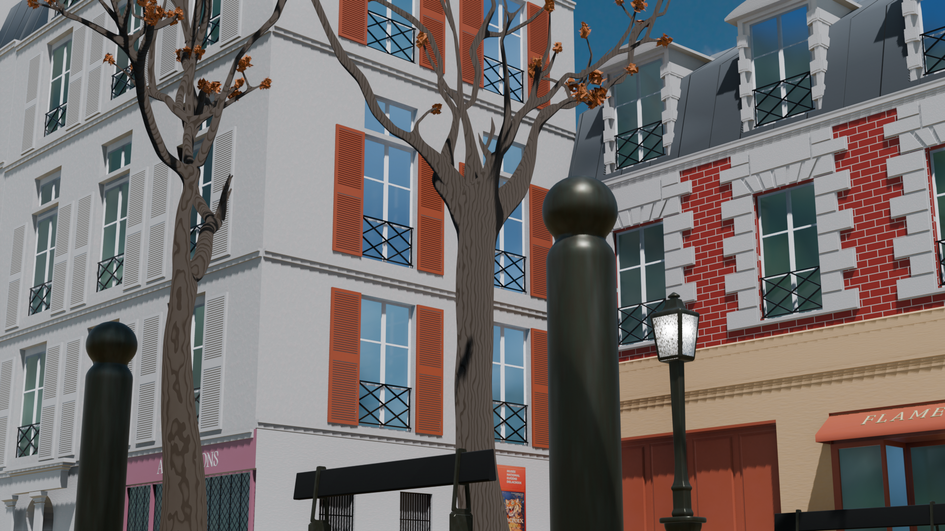 Parisian street facade